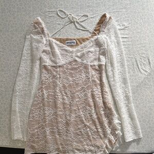 White lace mini dress